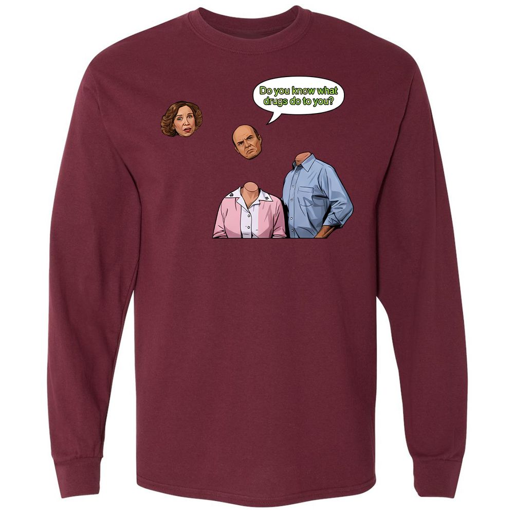 Long Sleeve T-Shirt - L466CKL9 - Maroon - 11