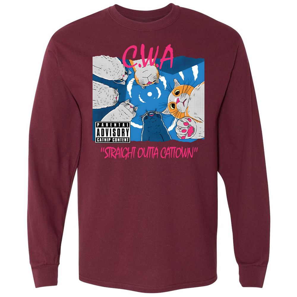 Long Sleeve T-Shirt - K7FUBXG5 - Maroon - 11