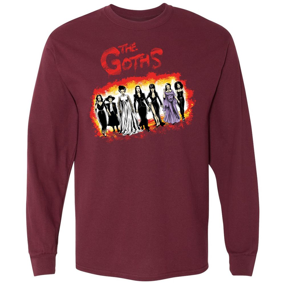 Long Sleeve T-Shirt - 96E5T8XY - Maroon - 11