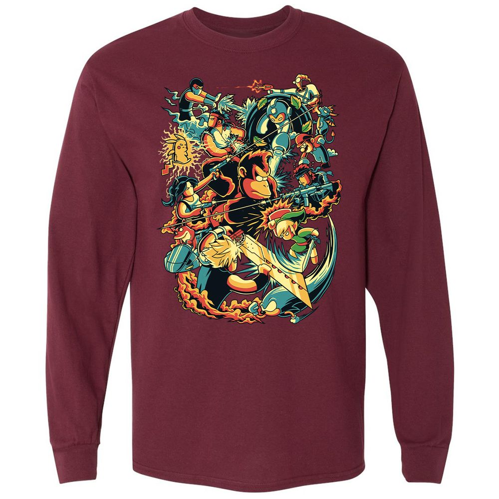 Long Sleeve T-Shirt - QUL1BU37 - Maroon - 11