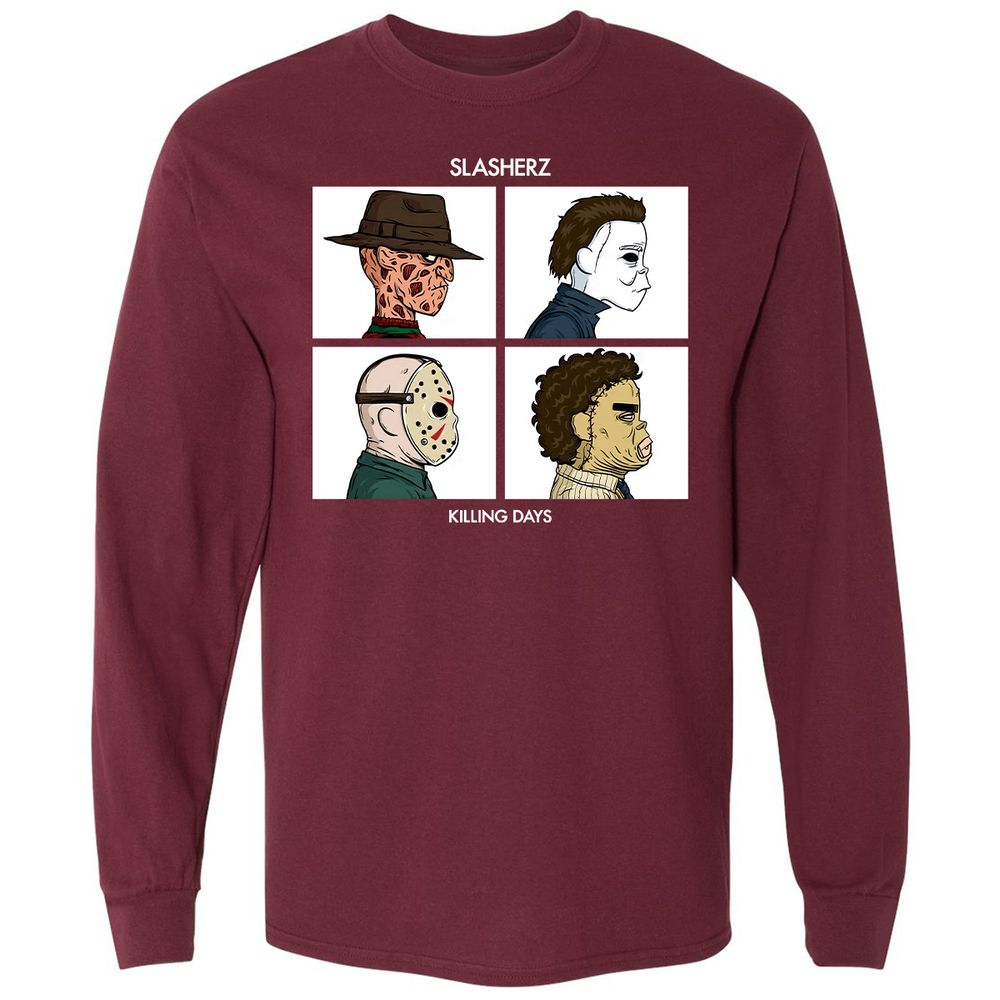Long Sleeve T-Shirt - W7QWTZL2 - Maroon - 11