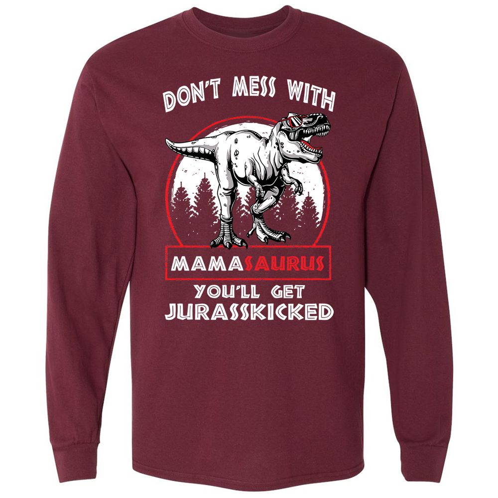 Long Sleeve T-Shirt - NK2K4H3Q - Maroon - 11
