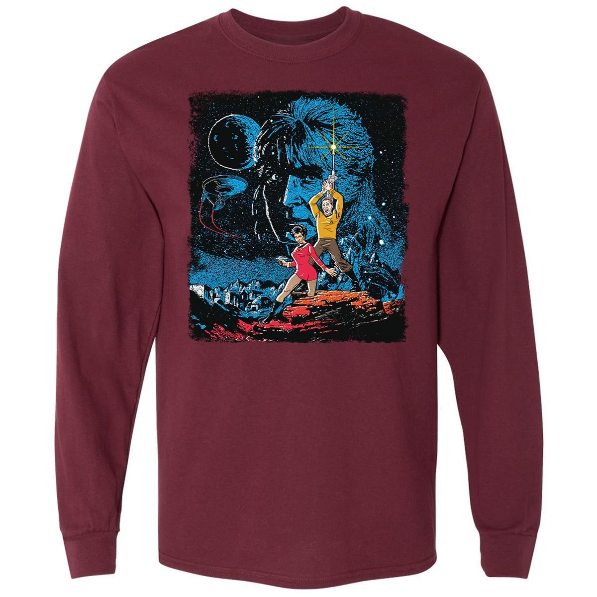 Long Sleeve T-Shirt - 3GBBXZ9V - Maroon - 11