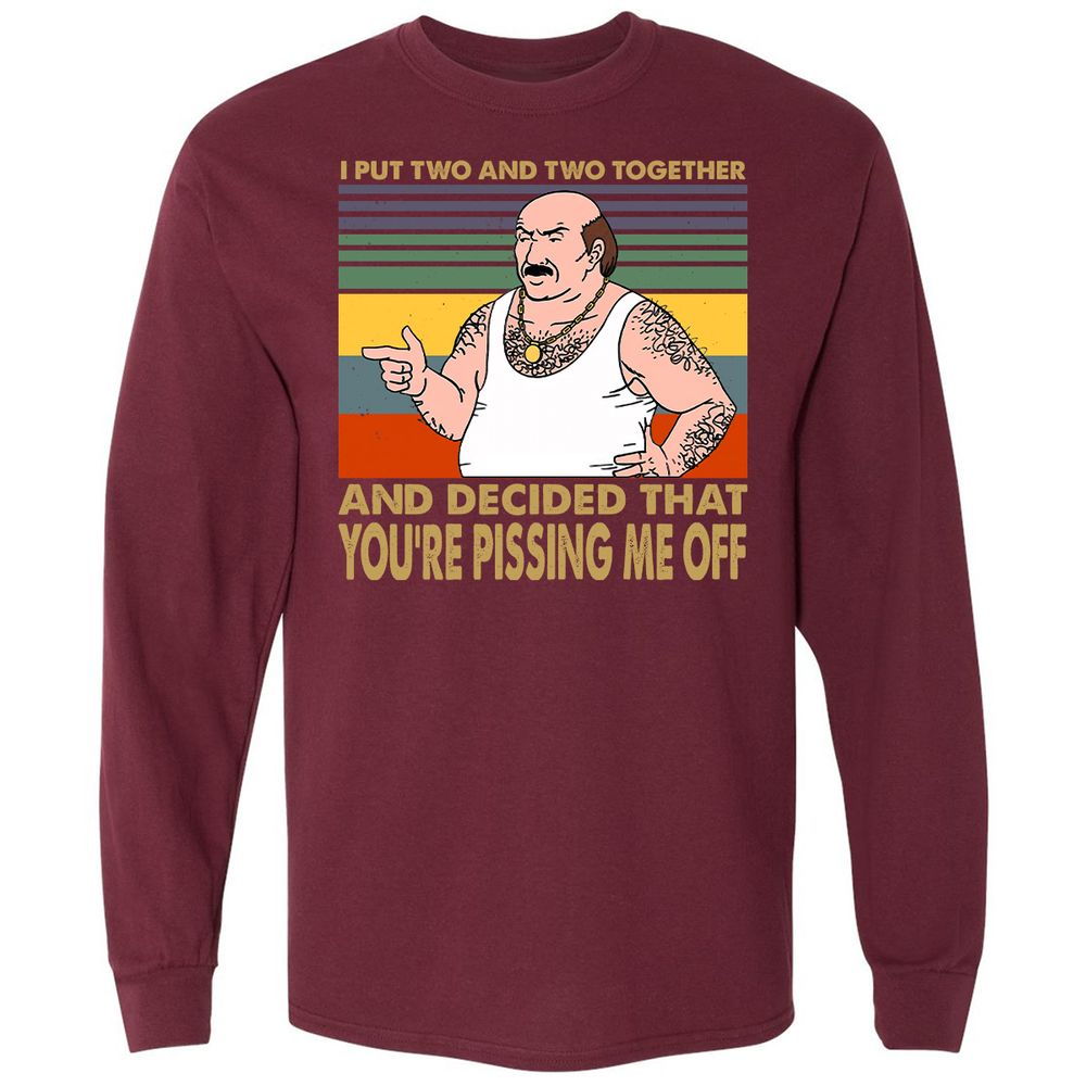 Long Sleeve T-Shirt - 345H7YW2 - Maroon - 11