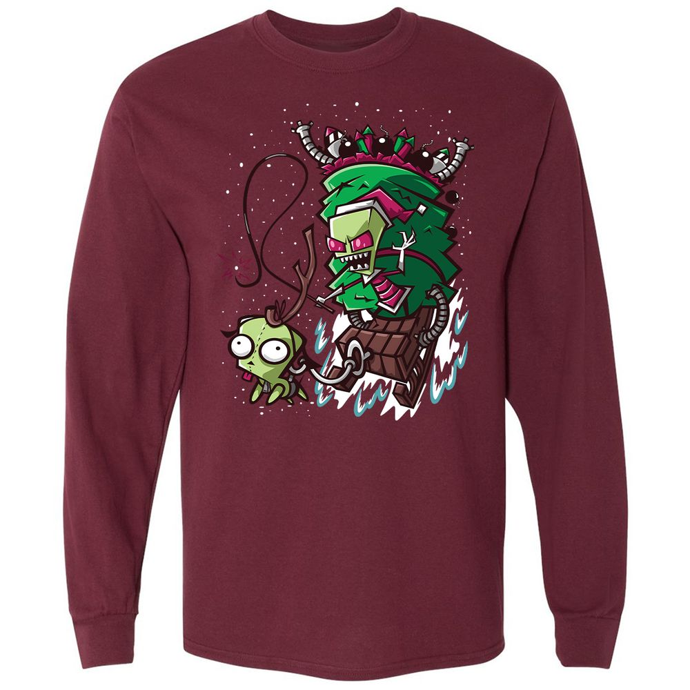 Long Sleeve T-Shirt - JGQNM2DD - Maroon - 11