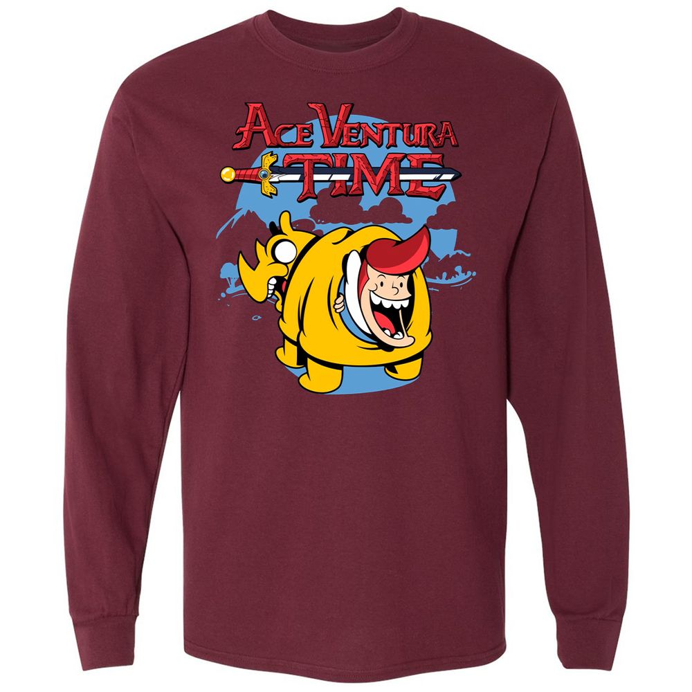 Long Sleeve T-Shirt - G9R6B53F - Maroon - 11