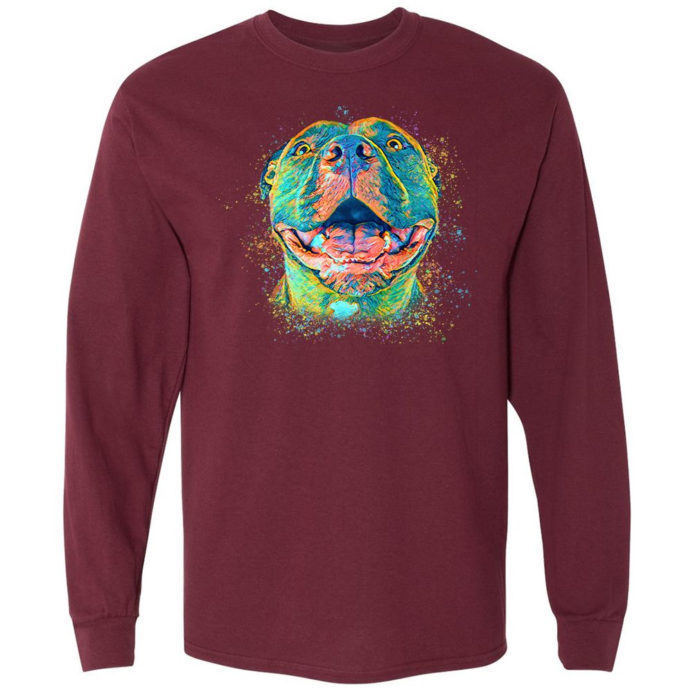 Long Sleeve T-Shirt - 6X2UKE8J - Maroon - 11