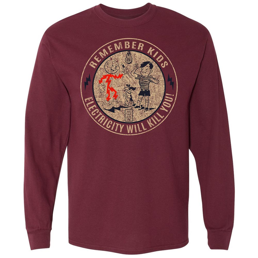 Long Sleeve T-Shirt - XWDCM9C8 - Maroon - 11