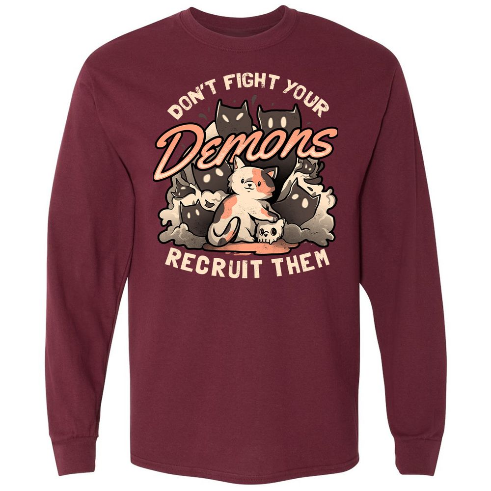 Long Sleeve T-Shirt - CJQBHRT6 - Maroon - 11