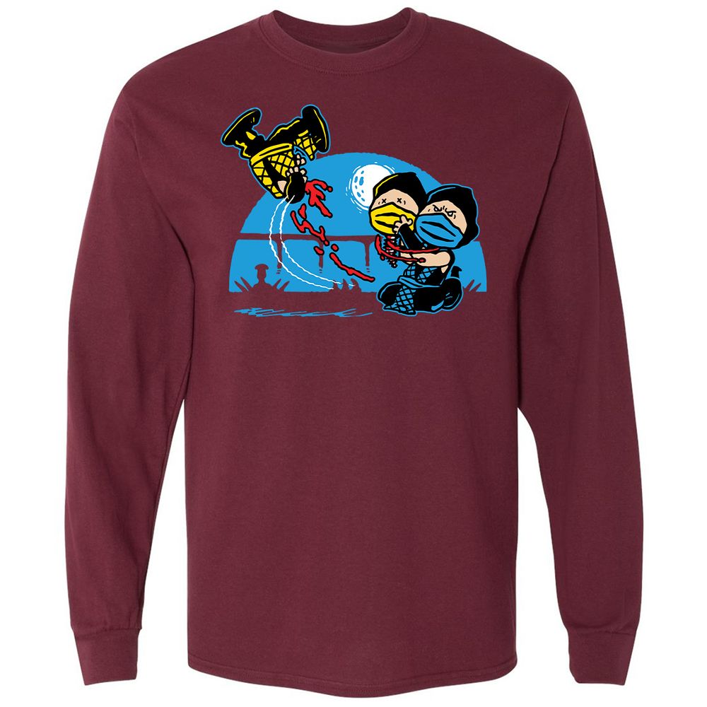 Long Sleeve T-Shirt - J8LB5AKL - Maroon - 11