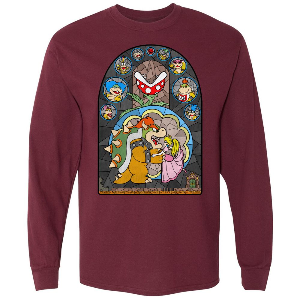 Long Sleeve T-Shirt - JJ9KBT37 - Maroon - 11