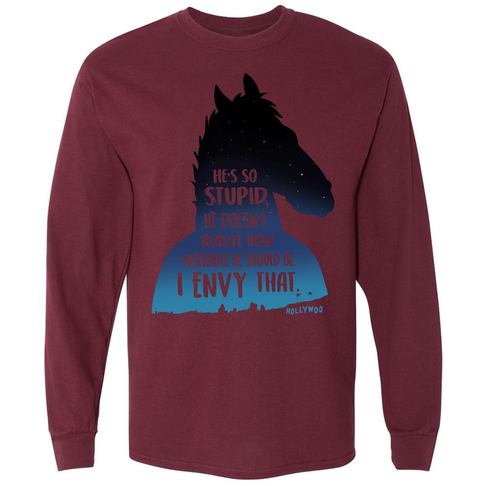 Long Sleeve T-Shirt - GNLTLT7Z - Maroon - 11