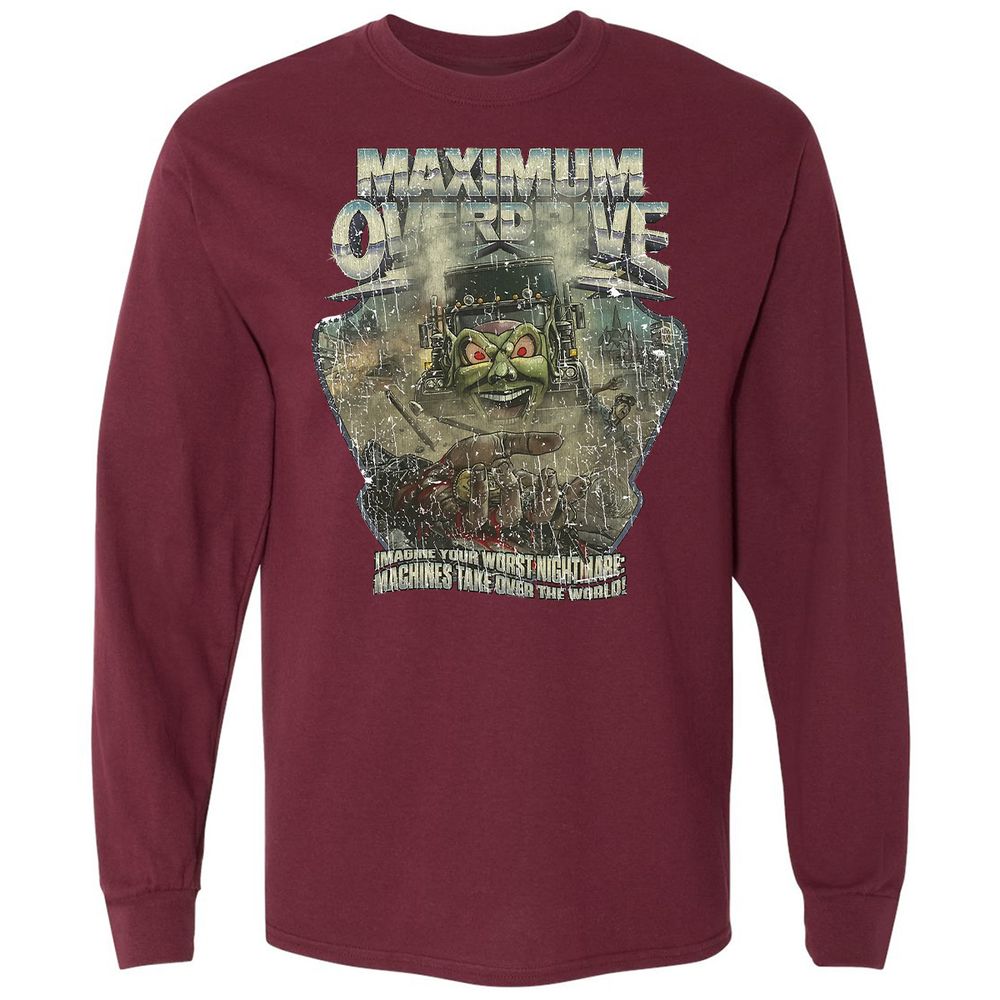 Long Sleeve T-Shirt - W4L3LU68 - Maroon - 11