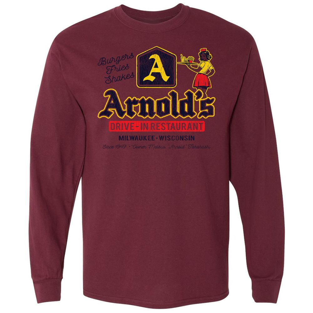Long Sleeve T-Shirt - 8ZJKCQMQ - Maroon - 11