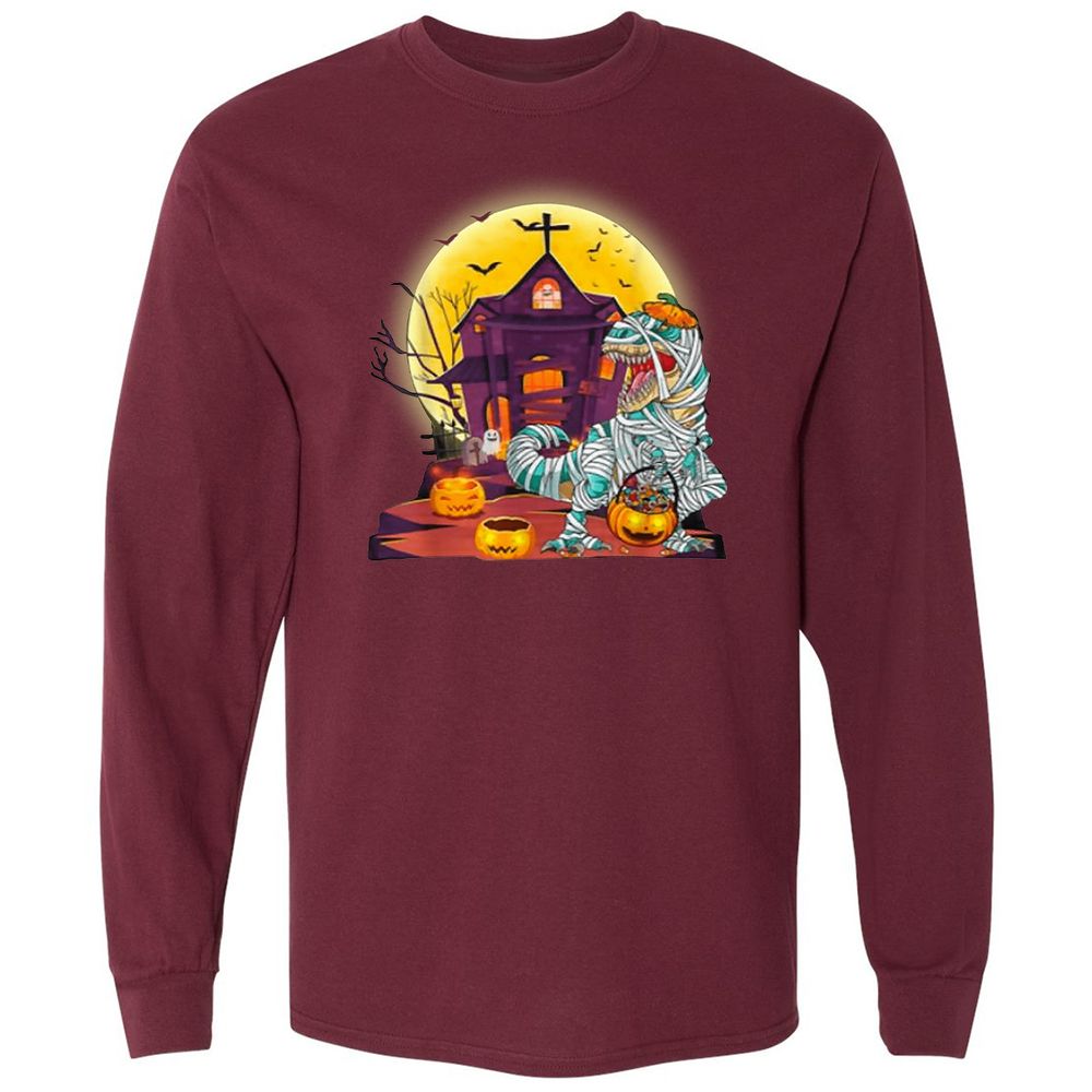 Long Sleeve T-Shirt - 6HC4EKHY - Maroon - 11