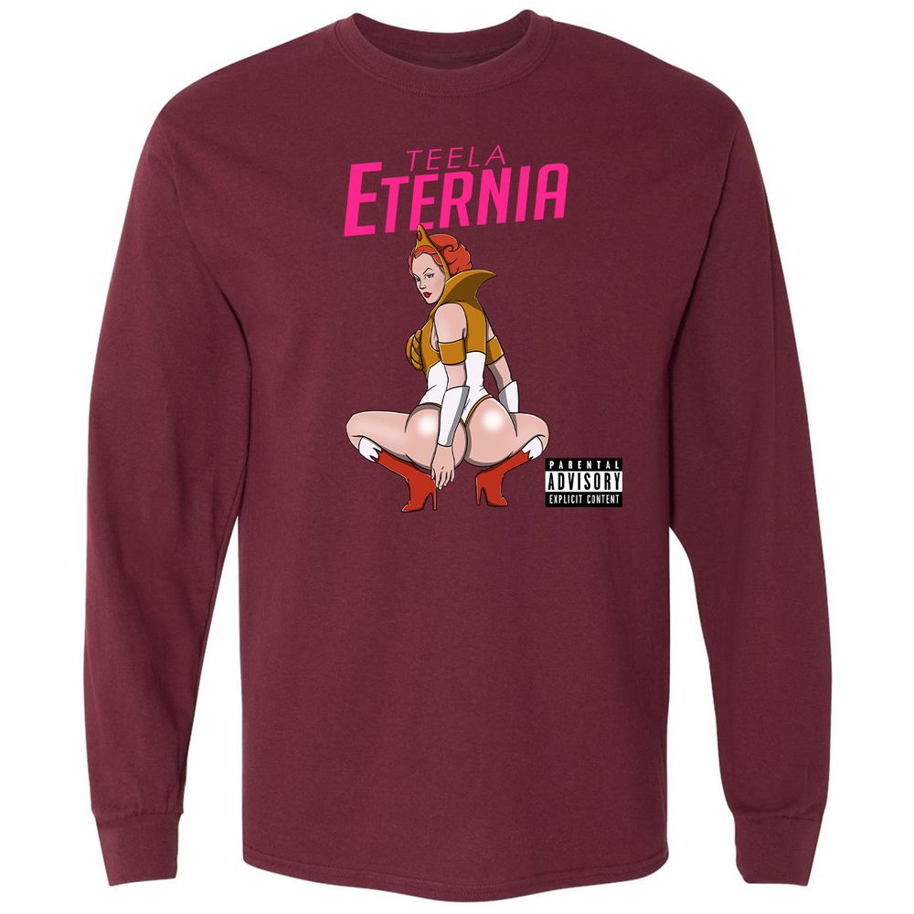 Long Sleeve T-Shirt - AVALQCQ4 - Maroon - 11