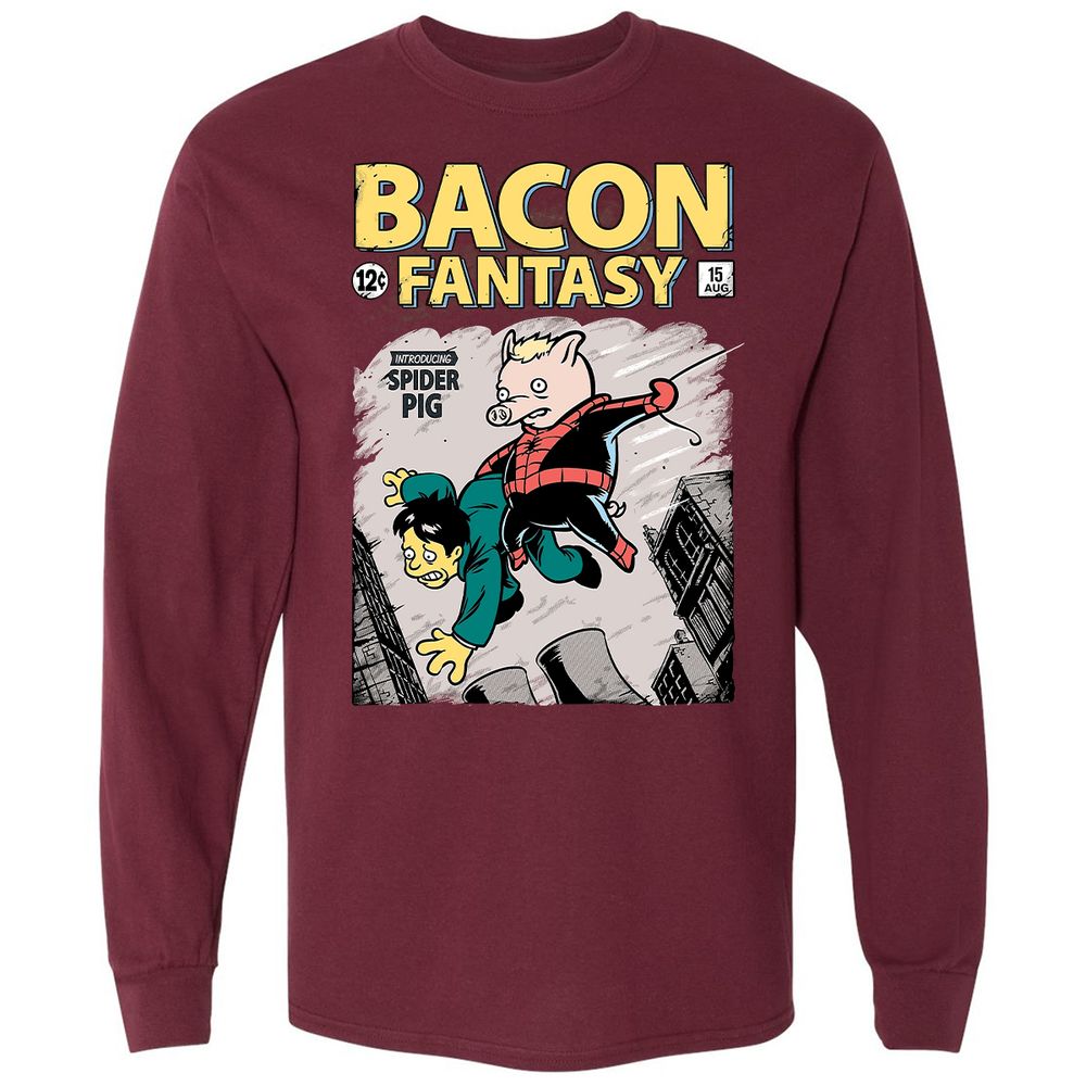 Long Sleeve T-Shirt - LLA2ME4K - Maroon - 11