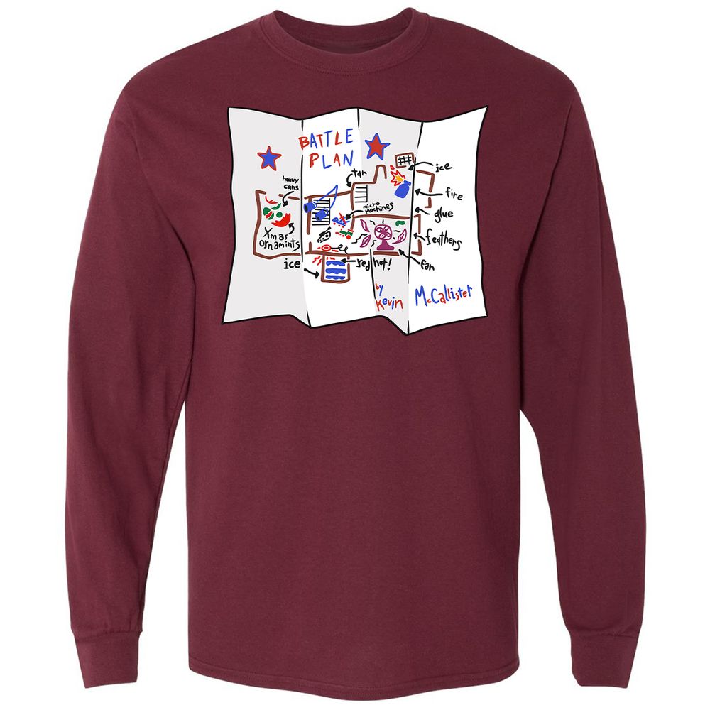 Long Sleeve T-Shirt - VJQUJWR3 - Maroon - 11