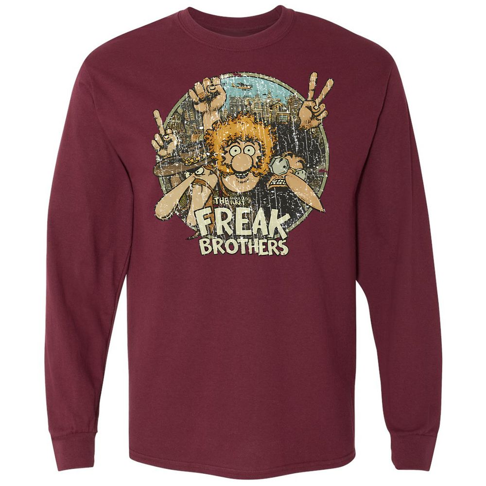 Long Sleeve T-Shirt - QM6AFH1J - Maroon - 11