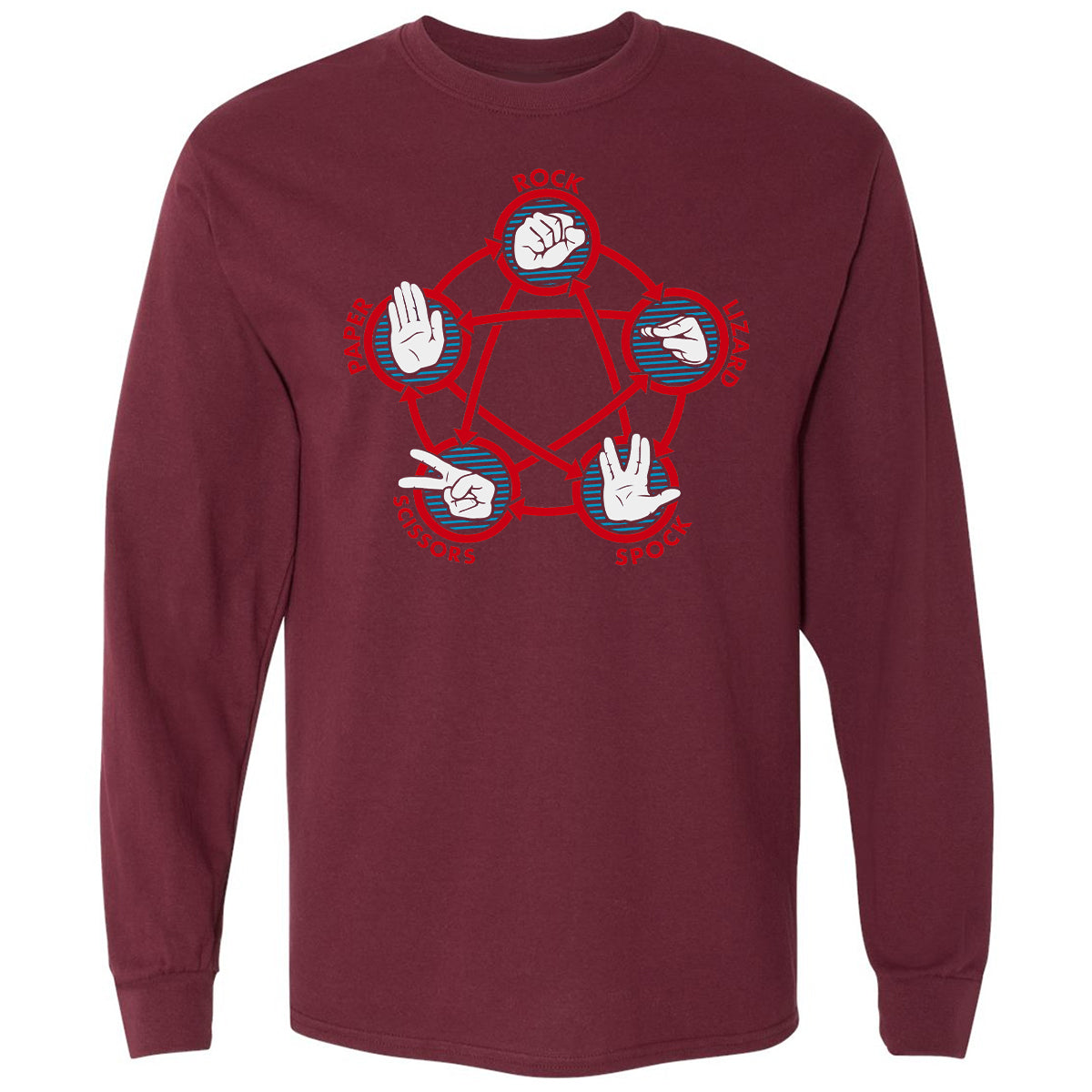 Long Sleeve T-Shirt - V8UTT6SY - Maroon - 11