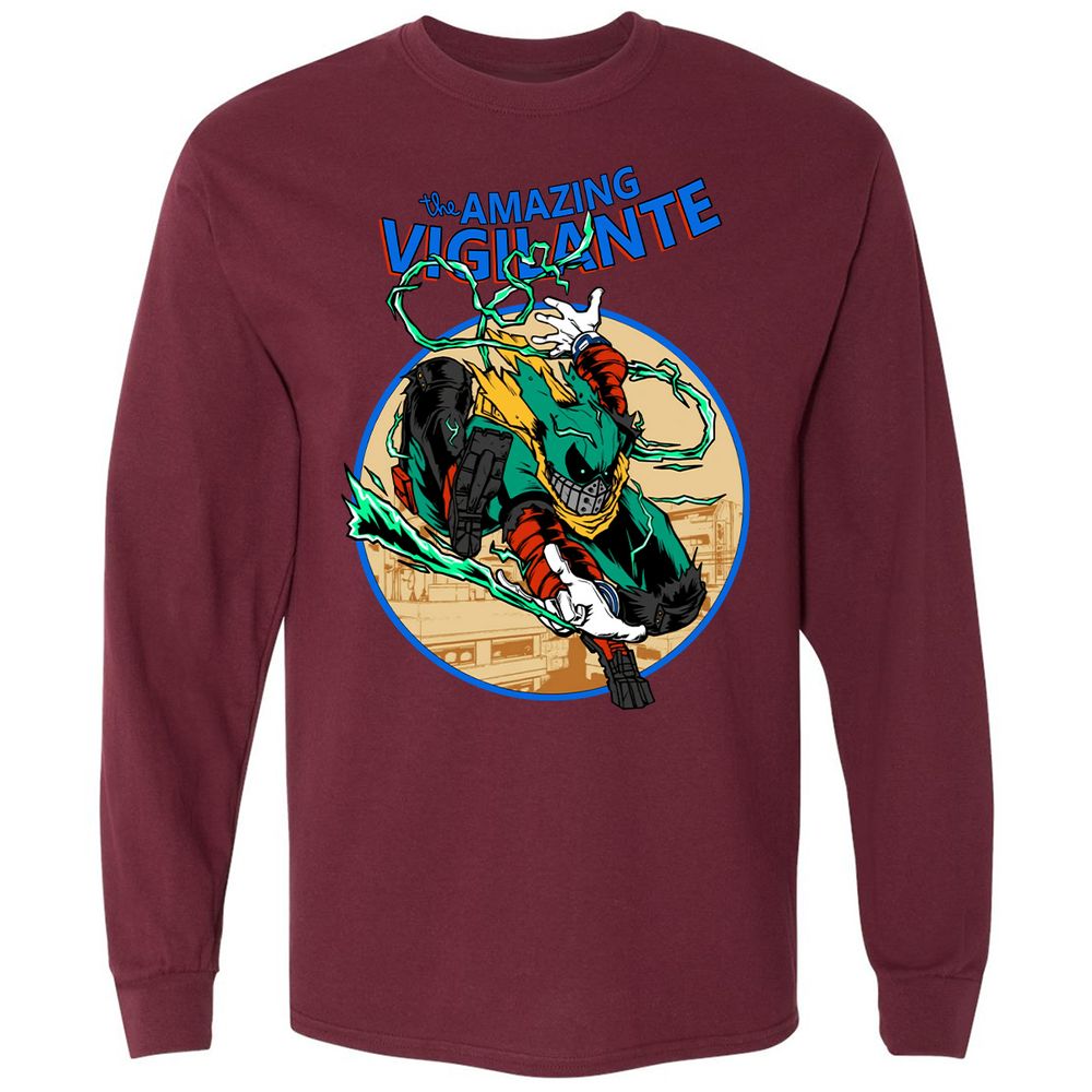 Long Sleeve T-Shirt - JH7QE9KF - Maroon - 11