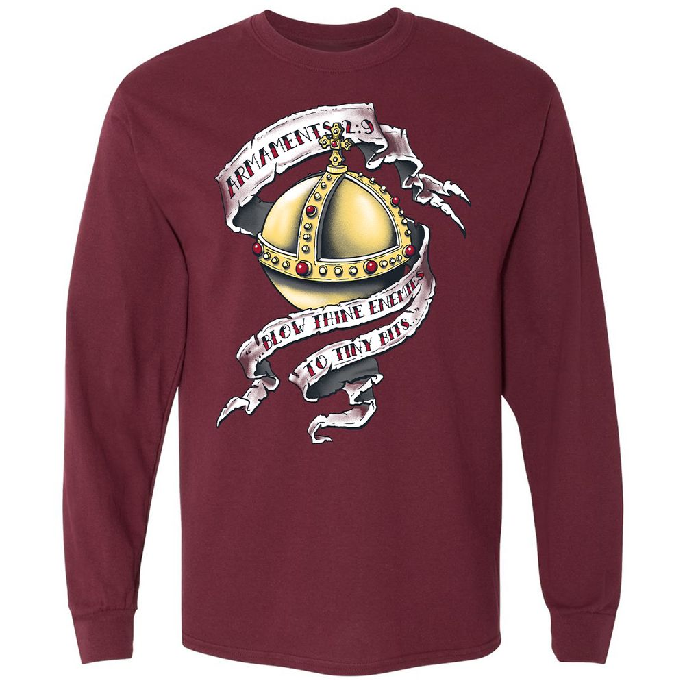 Long Sleeve T-Shirt - 8BGT4HPQ - Maroon - 11