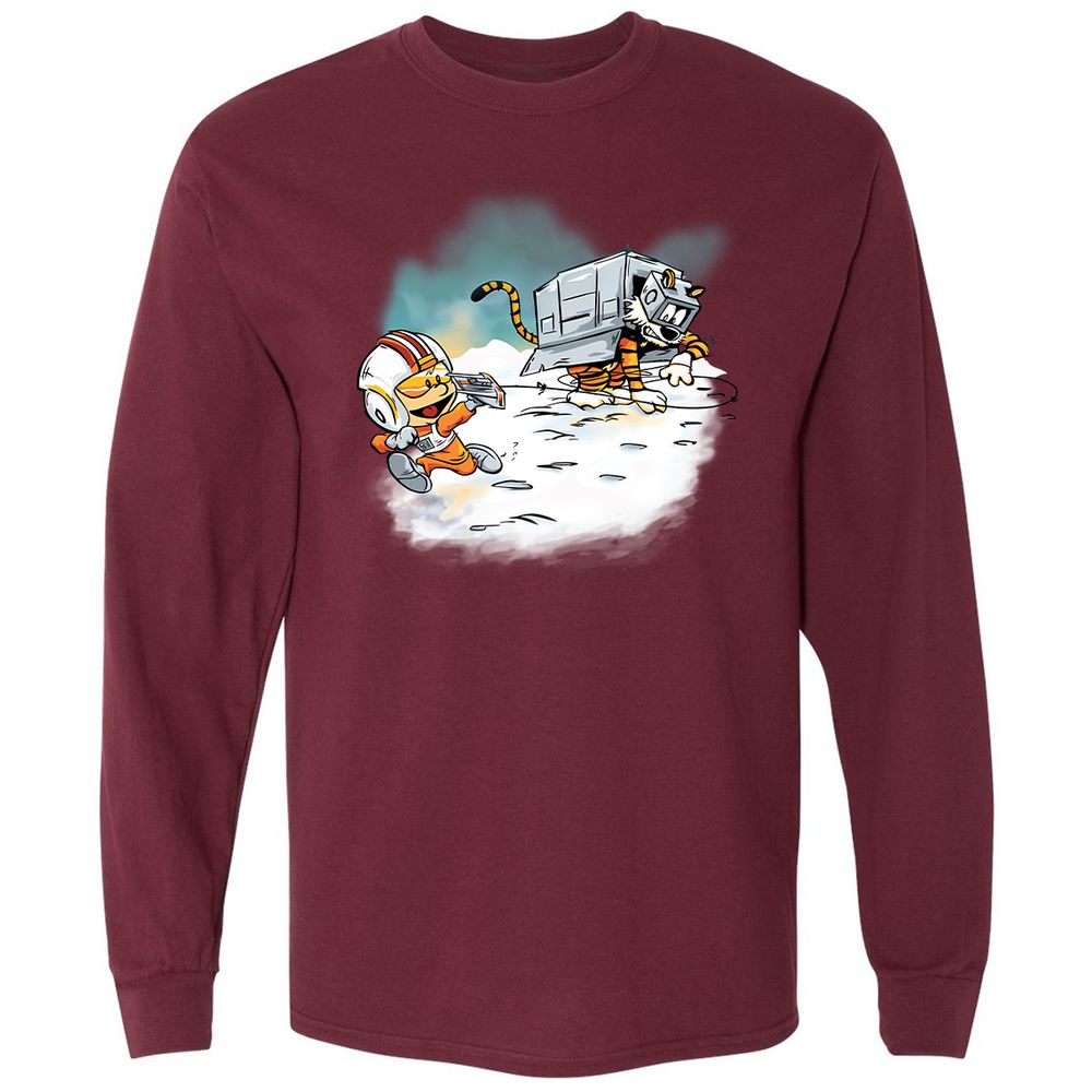 Long Sleeve T-Shirt - WPL2KZG3 - Maroon - 11