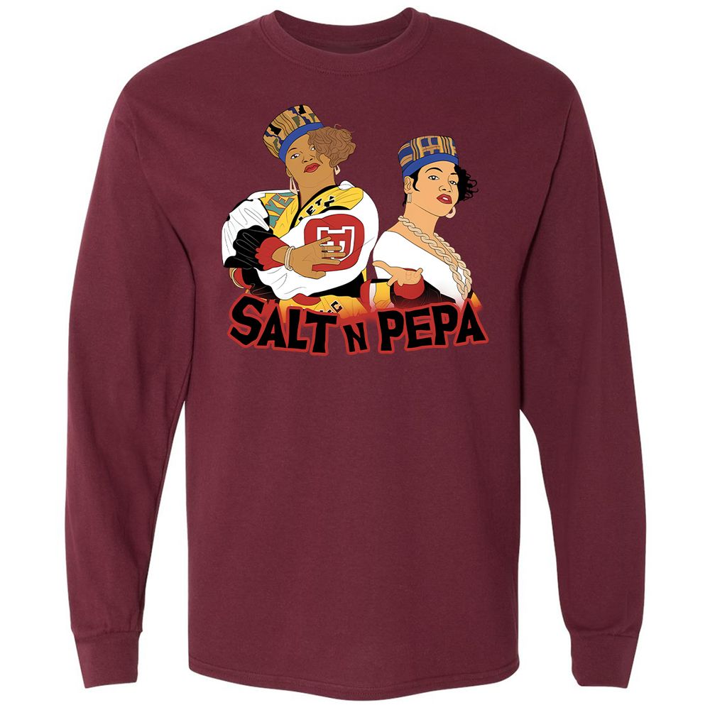 Long Sleeve T-Shirt - White - Maroon - 11
