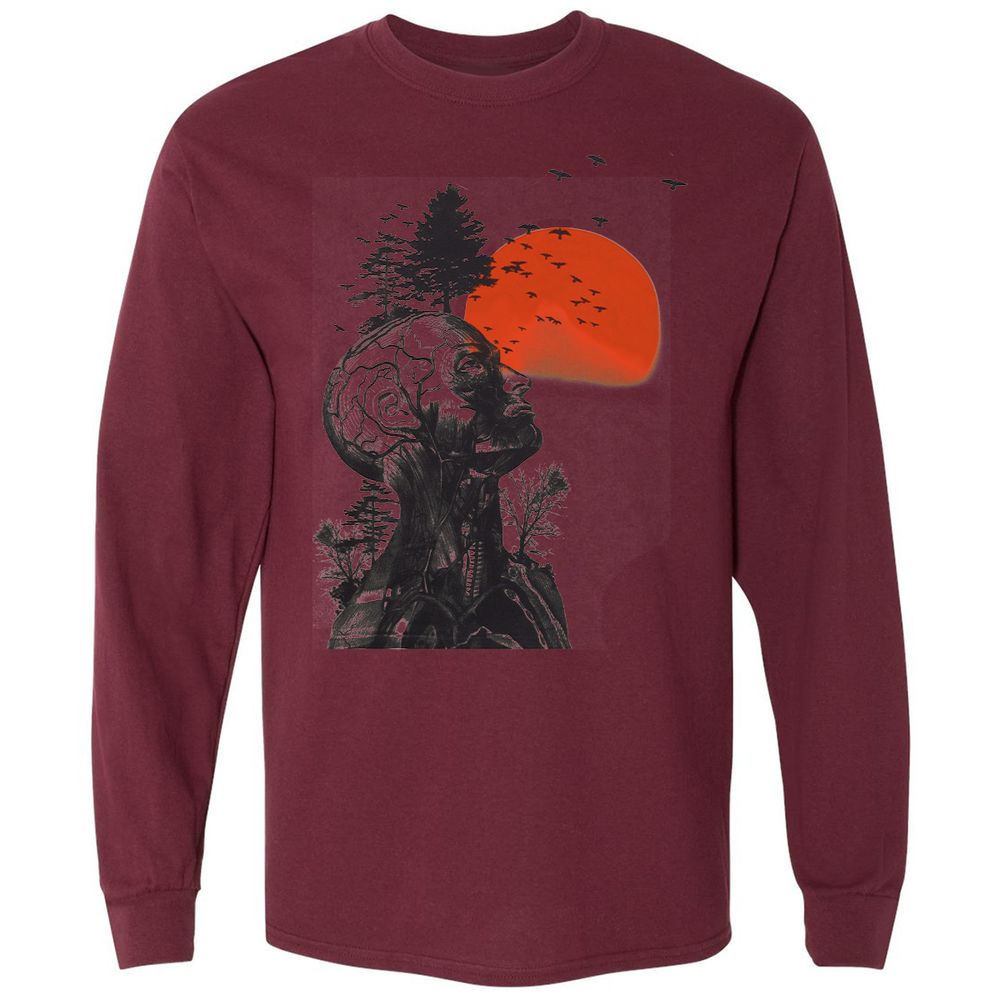 Long Sleeve T-Shirt - AY1LBZCS - Maroon - 11