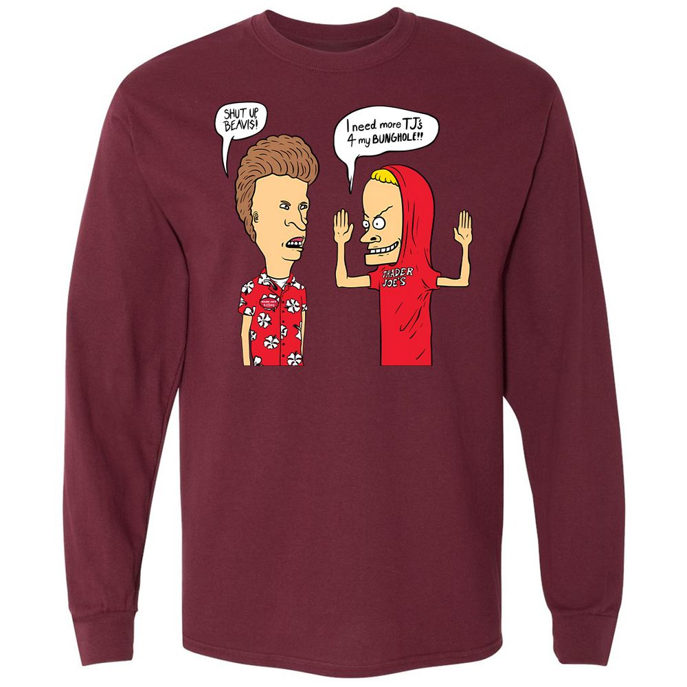 Long Sleeve T-Shirt - Q7JHA61E - Maroon - 11