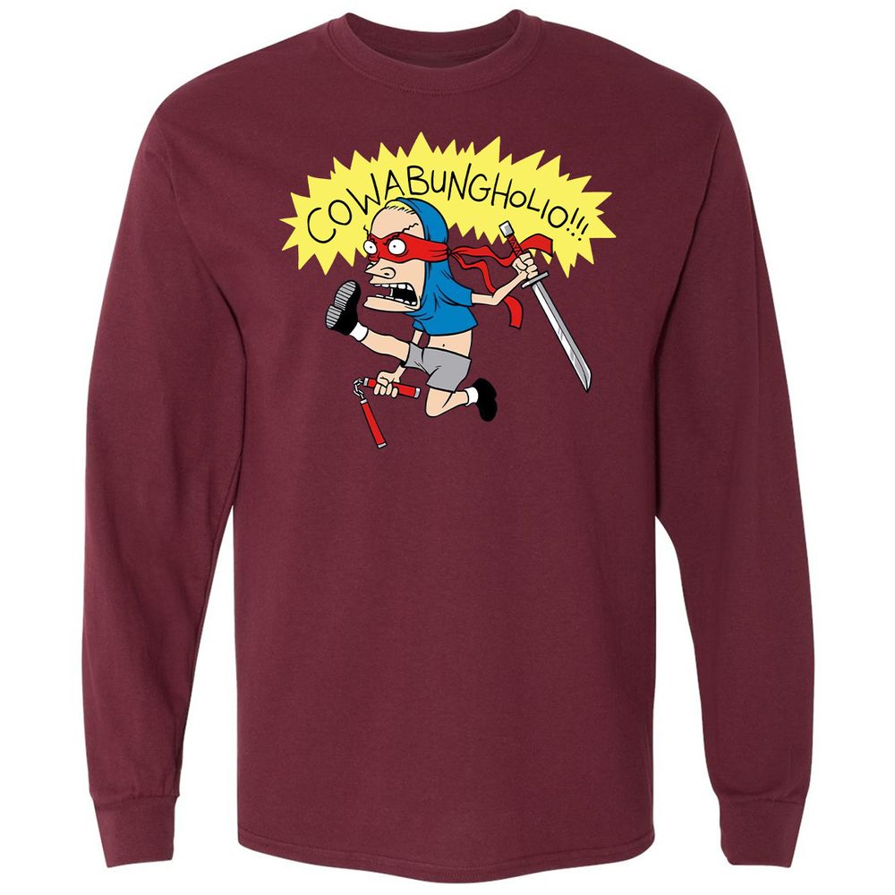 Long Sleeve T-Shirt - B65DHVKK - Maroon - 11