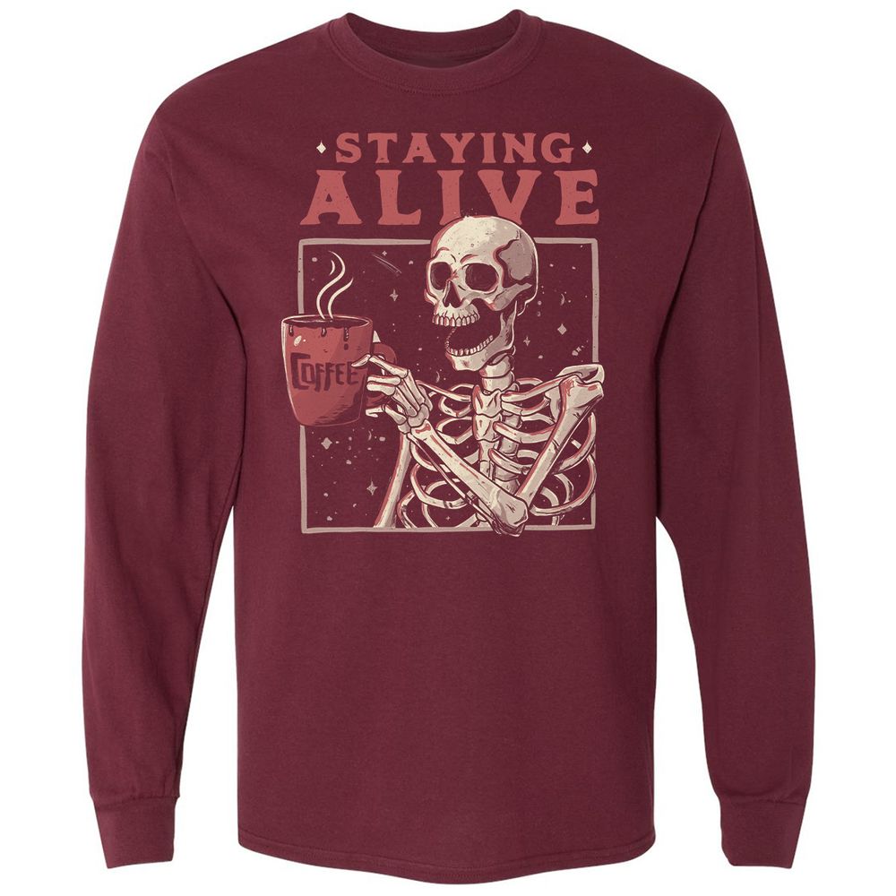 Long Sleeve T-Shirt - CCZ4ZL75 - Maroon - 11