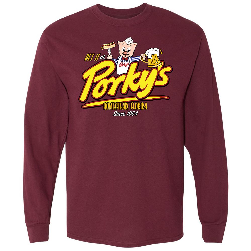 Long Sleeve T-Shirt - QK9VT9PY - Maroon - 11
