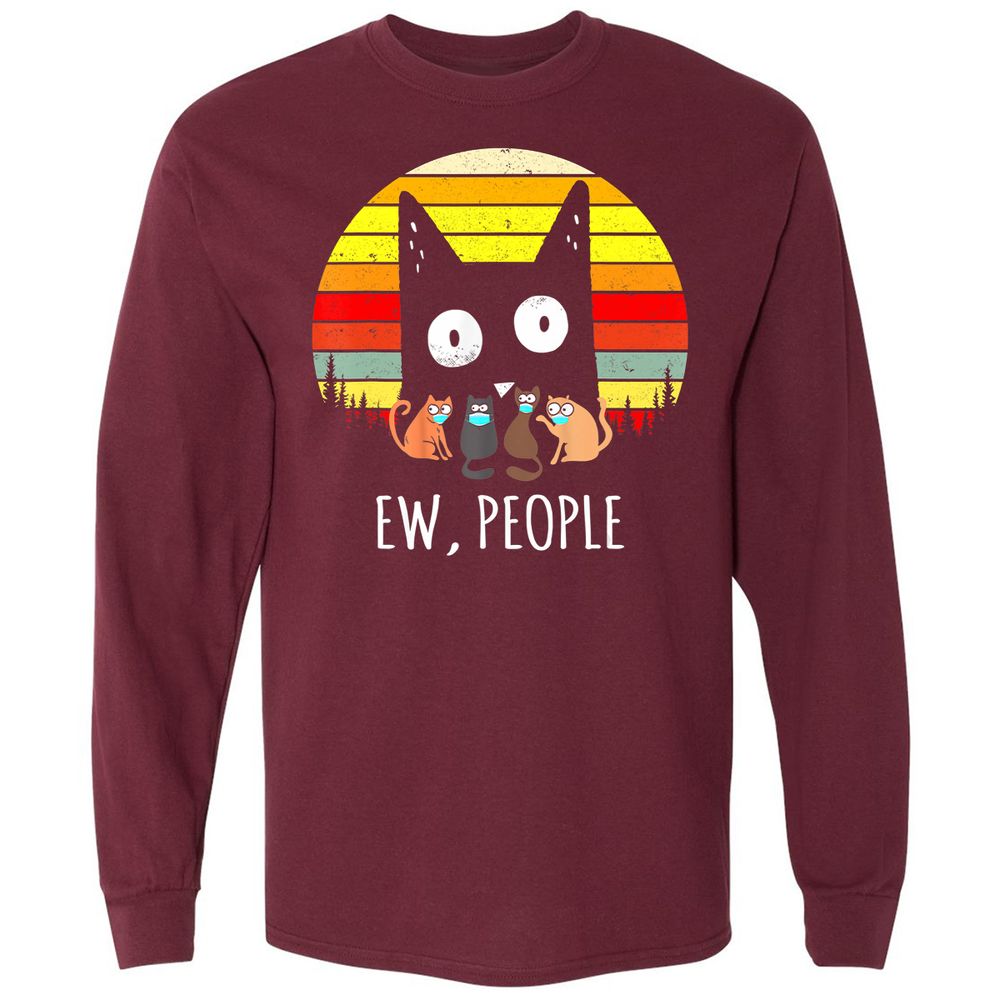 Long Sleeve T-Shirt - UHHSKEAE - Maroon - 11
