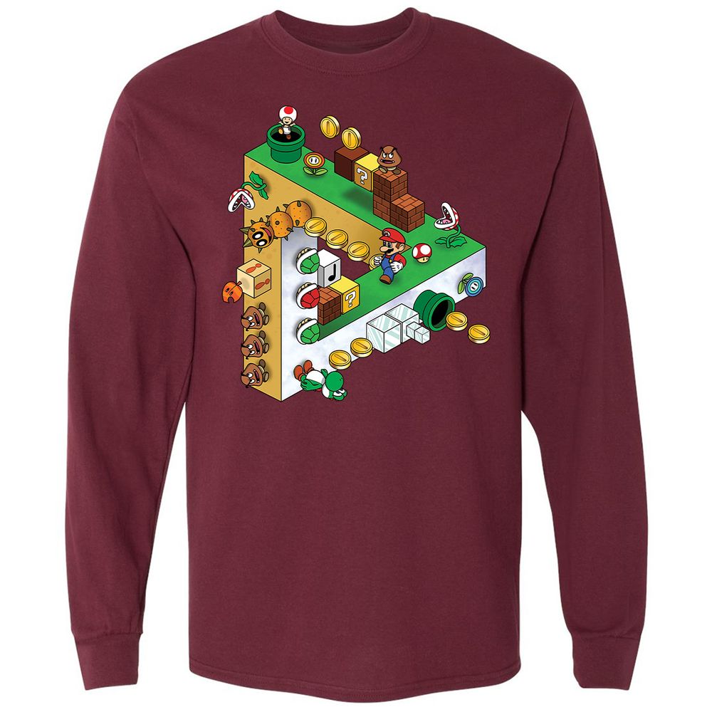 Long Sleeve T-Shirt - 5QC3UQ9H - Maroon - 11