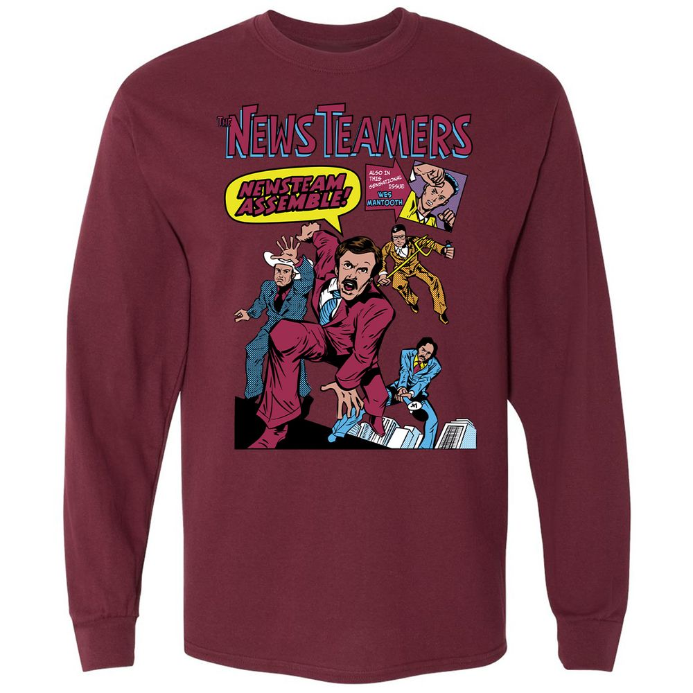 Long Sleeve T-Shirt - PCX4YKFJ - Maroon - 11