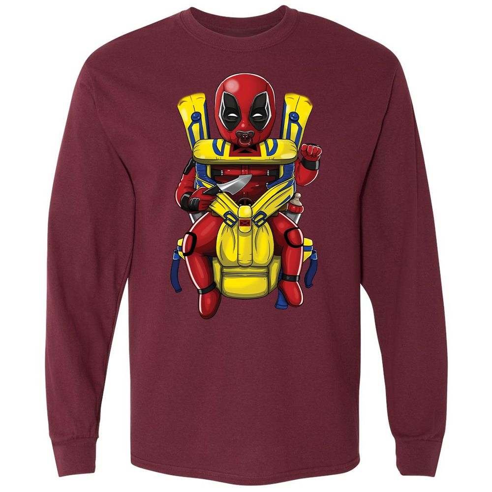 Long Sleeve T-Shirt - XKJLWVEK - Maroon - 11
