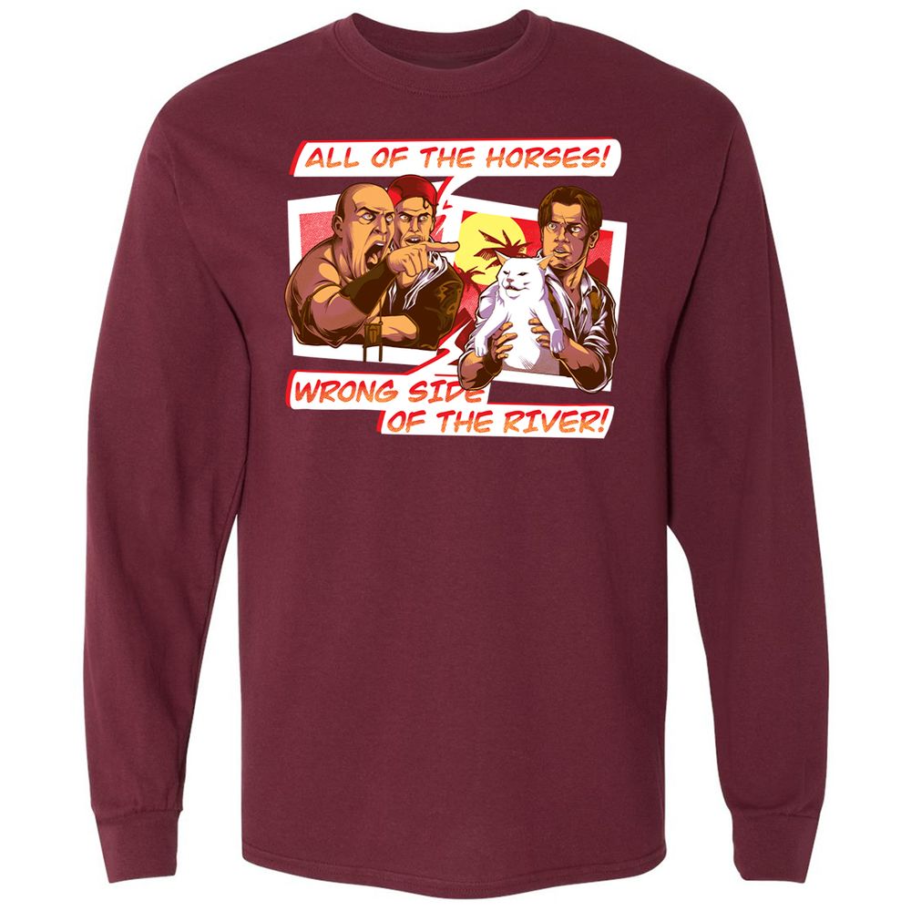 Long Sleeve T-Shirt - MJQQPEFD - Maroon - 11
