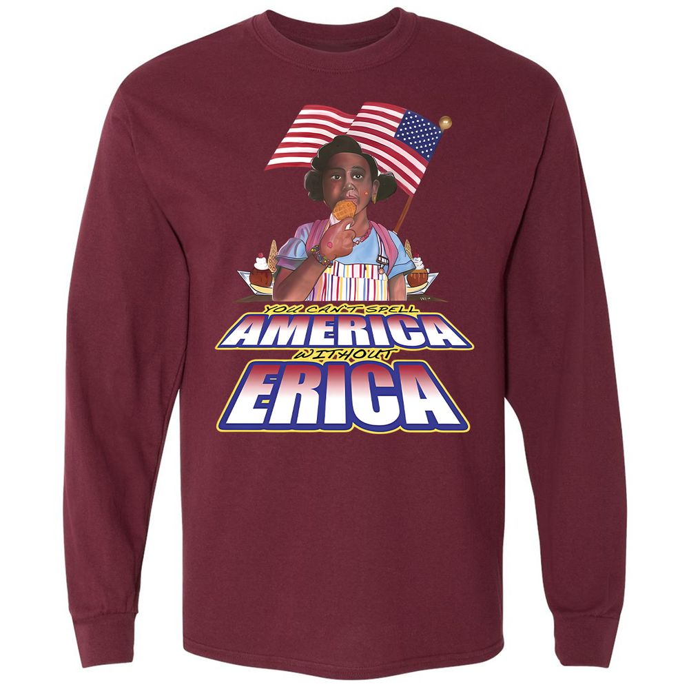 Long Sleeve T-Shirt - WXBU91QL - Maroon - 11