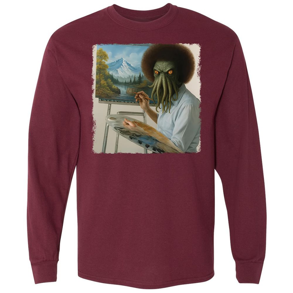 Long Sleeve T-Shirt - WJ2Q7HXE - Maroon - 11