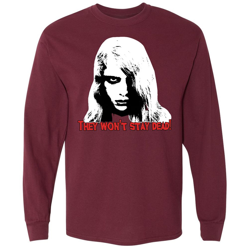 Long Sleeve T-Shirt - VHJGNMR8 - Maroon - 11