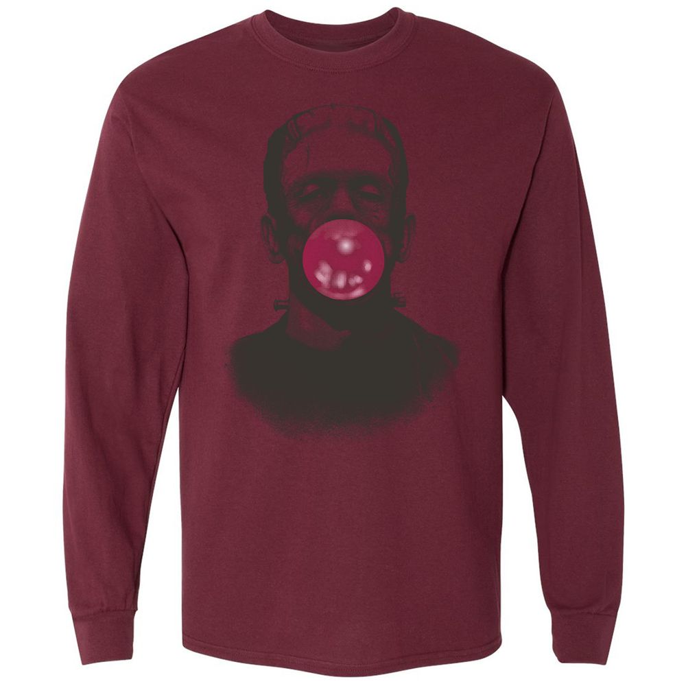 Long Sleeve T-Shirt - XH6BDKLZ - Maroon - 11