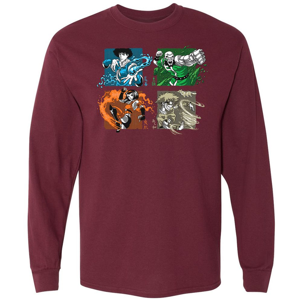 Long Sleeve T-Shirt - Z31VXC6U - Maroon - 11