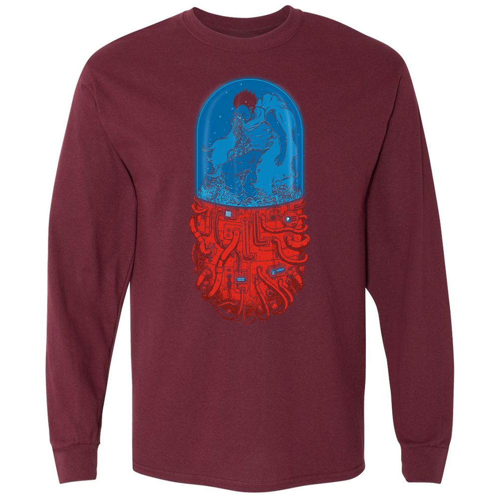 Long Sleeve T-Shirt - 2XMUPGBV - Maroon - 11