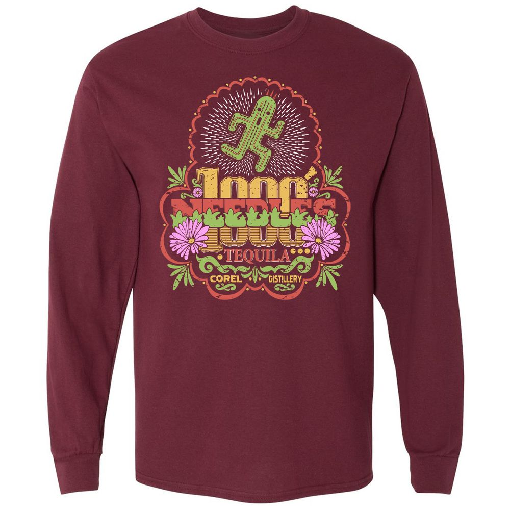 Long Sleeve T-Shirt - J9VZENGM - Maroon - 11