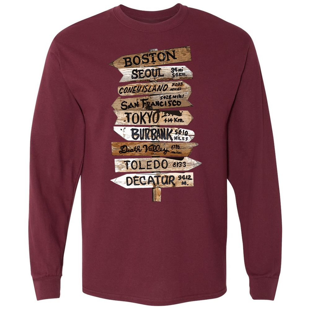 Long Sleeve T-Shirt - X736DFTP - Maroon - 11