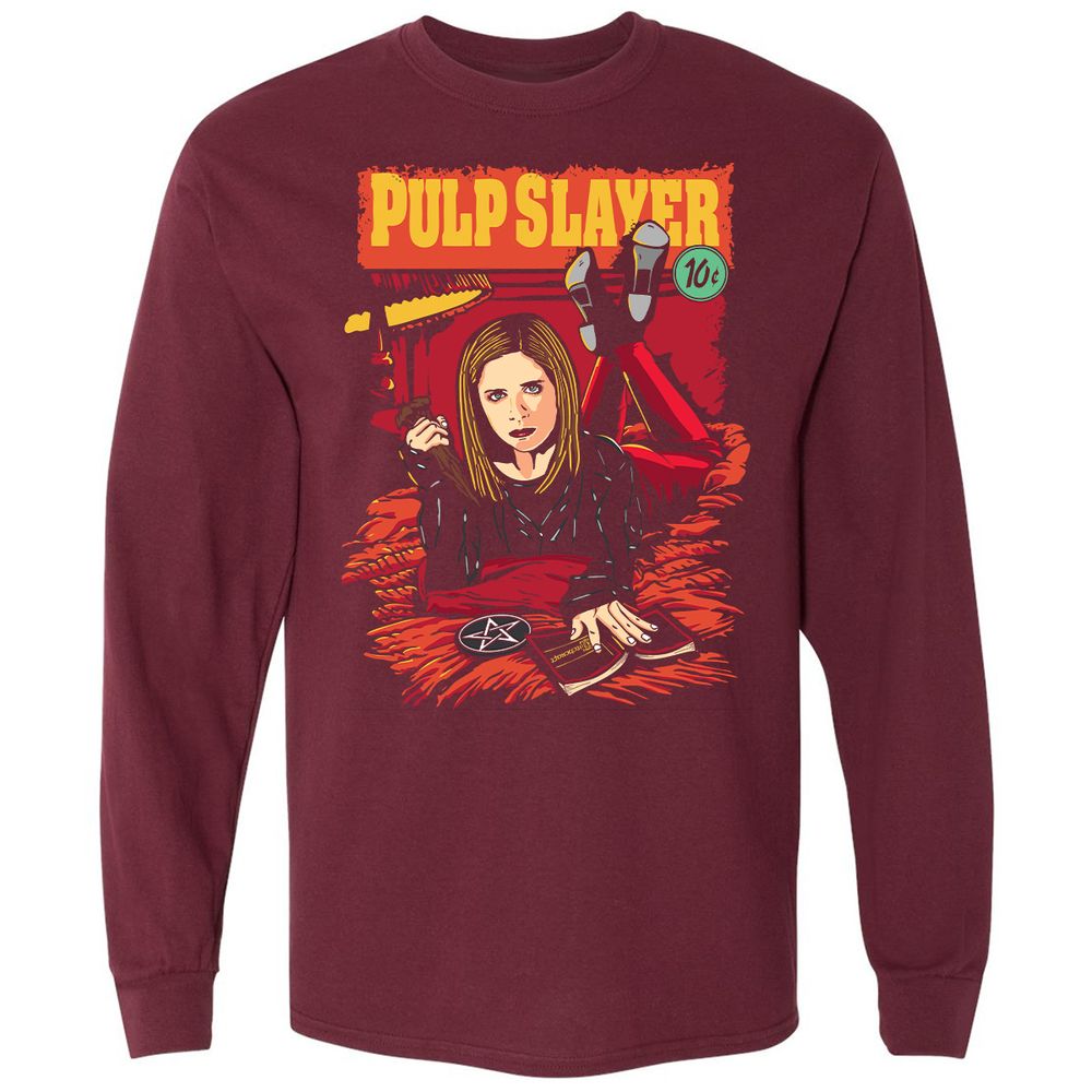 Long Sleeve T-Shirt - 2F3ERCG7 - Maroon - 11