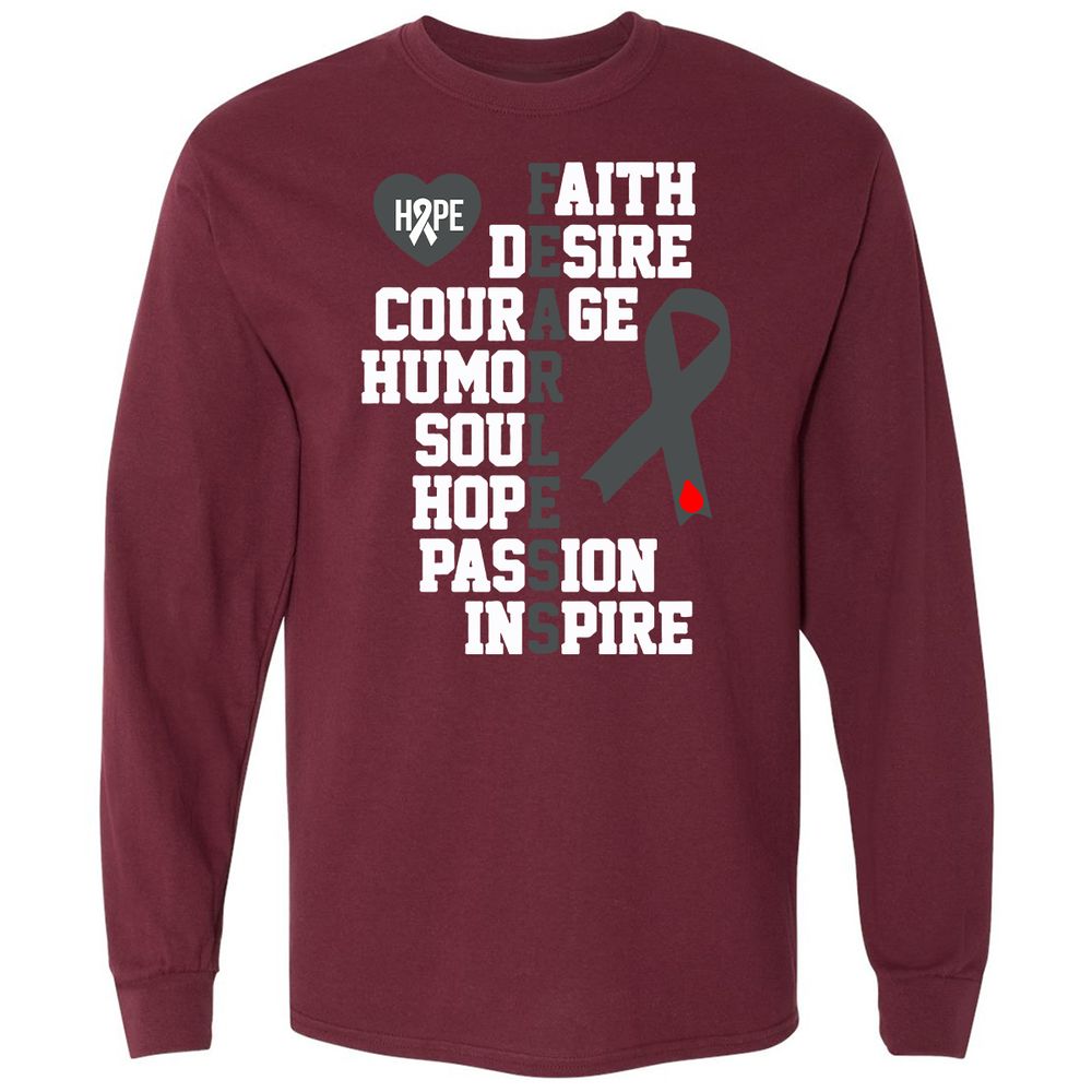 Long Sleeve T-Shirt - YZALFBHP - Maroon - 11