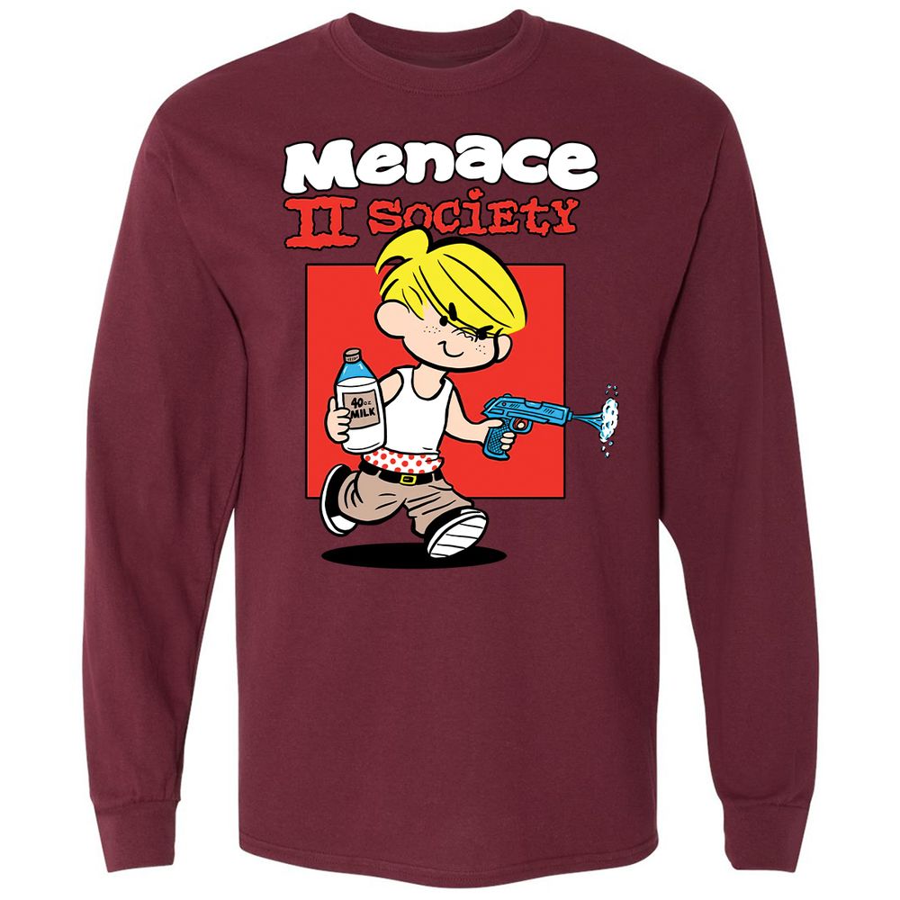 Long Sleeve T-Shirt - KP2MYNV7 - Maroon - 11