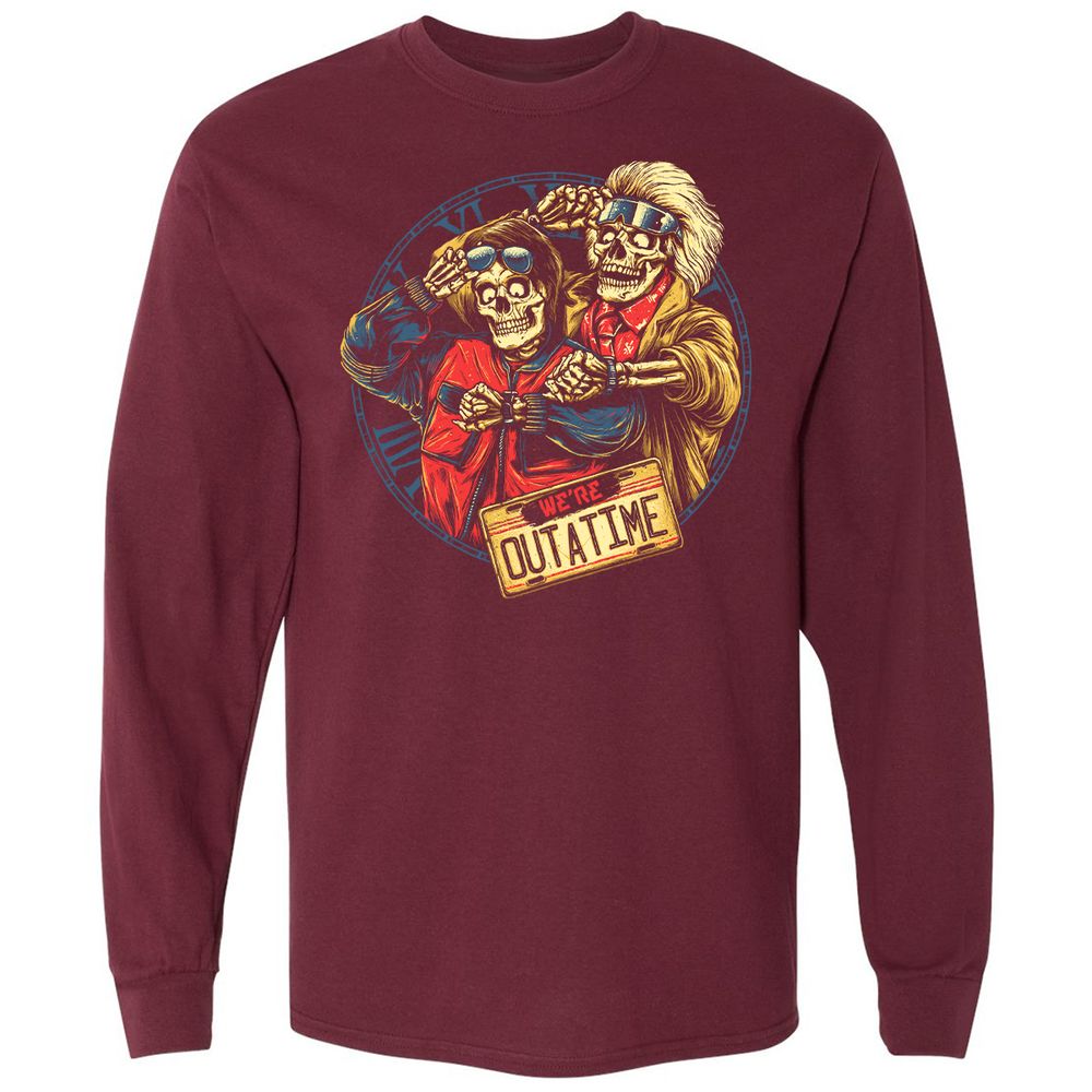 Long Sleeve T-Shirt - QDSX9QDR - Maroon - 11